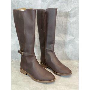 CLARK'S Women's Wide Width Dark Brown Leather Camzin Branch Knee High Boots